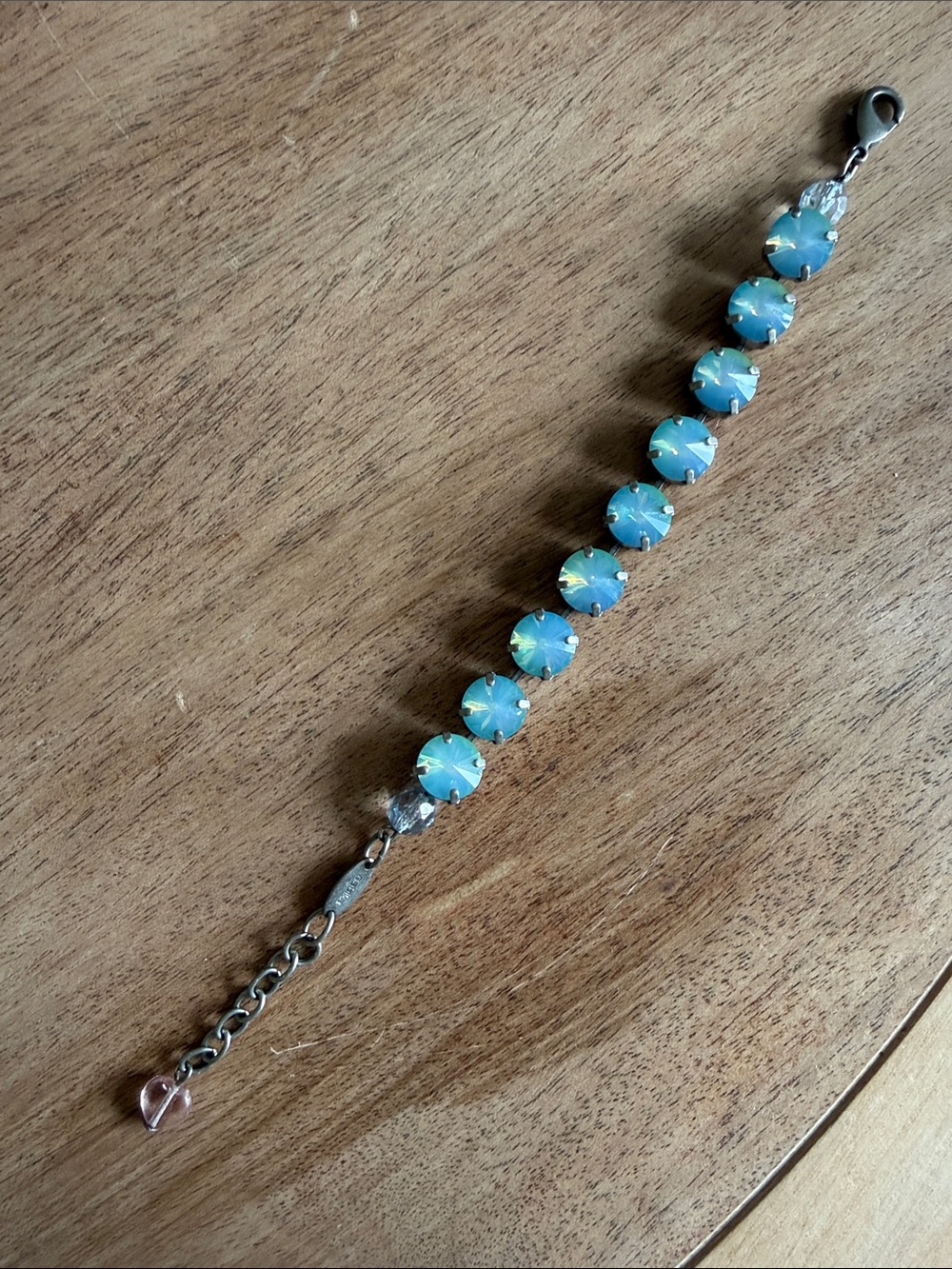 Turquoise Crystal Round Link Bracelet - Women Jewelry